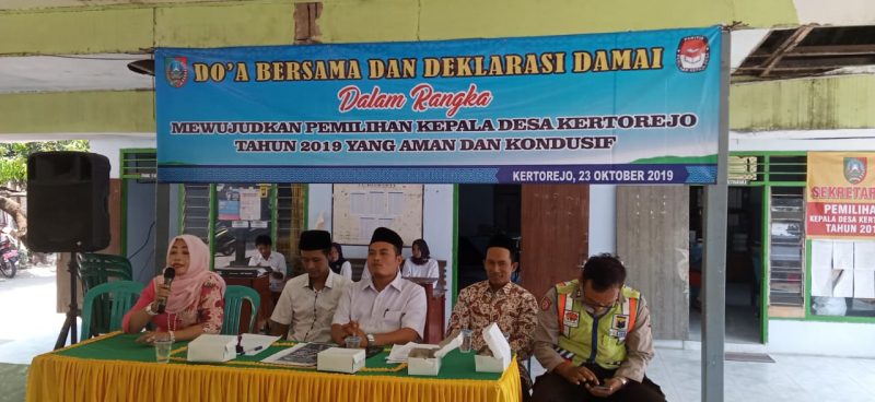 Foto Pemdes Kertorejo Jombang Adakan Deglarasi Damai Dan Doa Bersama Menjelang Pilkades