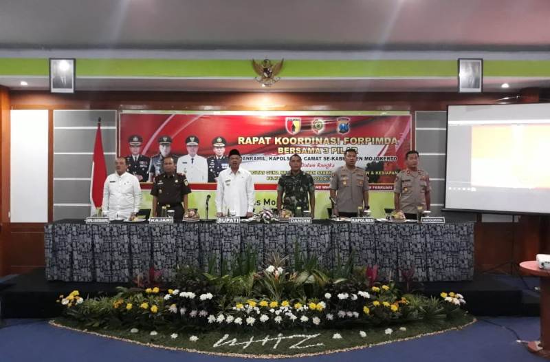 Rakor Binwil, Dandim 0815/Mojokerto & Forkopimda Bahas Stabilitas Wilayah Jelang Pilkada