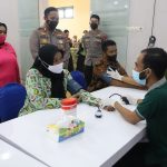 Kapolres Mojokerto Bersama Ketua Bhayangkari Gelar Vaksinasi Lingkup TK Kemala Bhayangkari