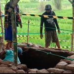 Tahab 2,Ekskavasi Situs Gemekan Mojokerto Temukan Artefak Berbahan Dasar Perunggu Memiliki Ornamen Mirip Kepala Gajah Dengan Belalai.